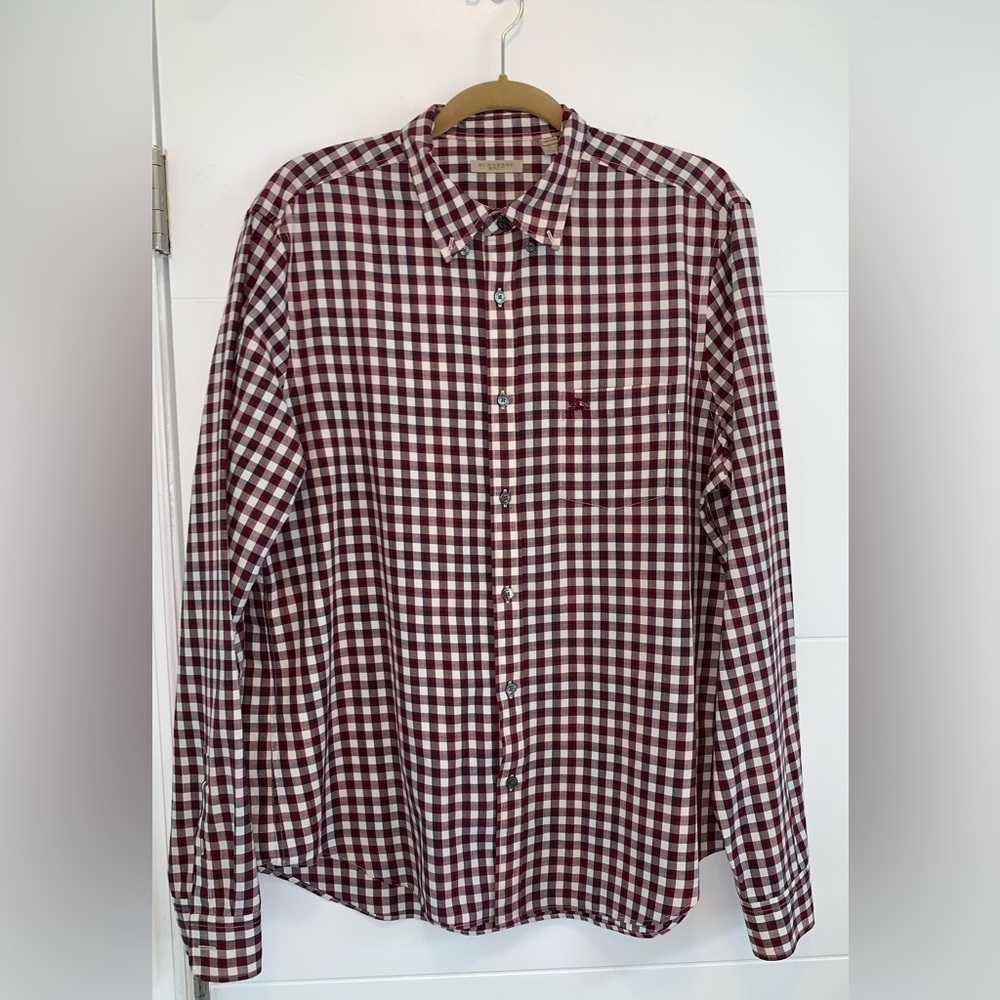 Burberry Plaid Nova Check Brit Button Down Shirt XL